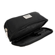 Black Small Double Zipper Τσάντα Μακιγιάζ