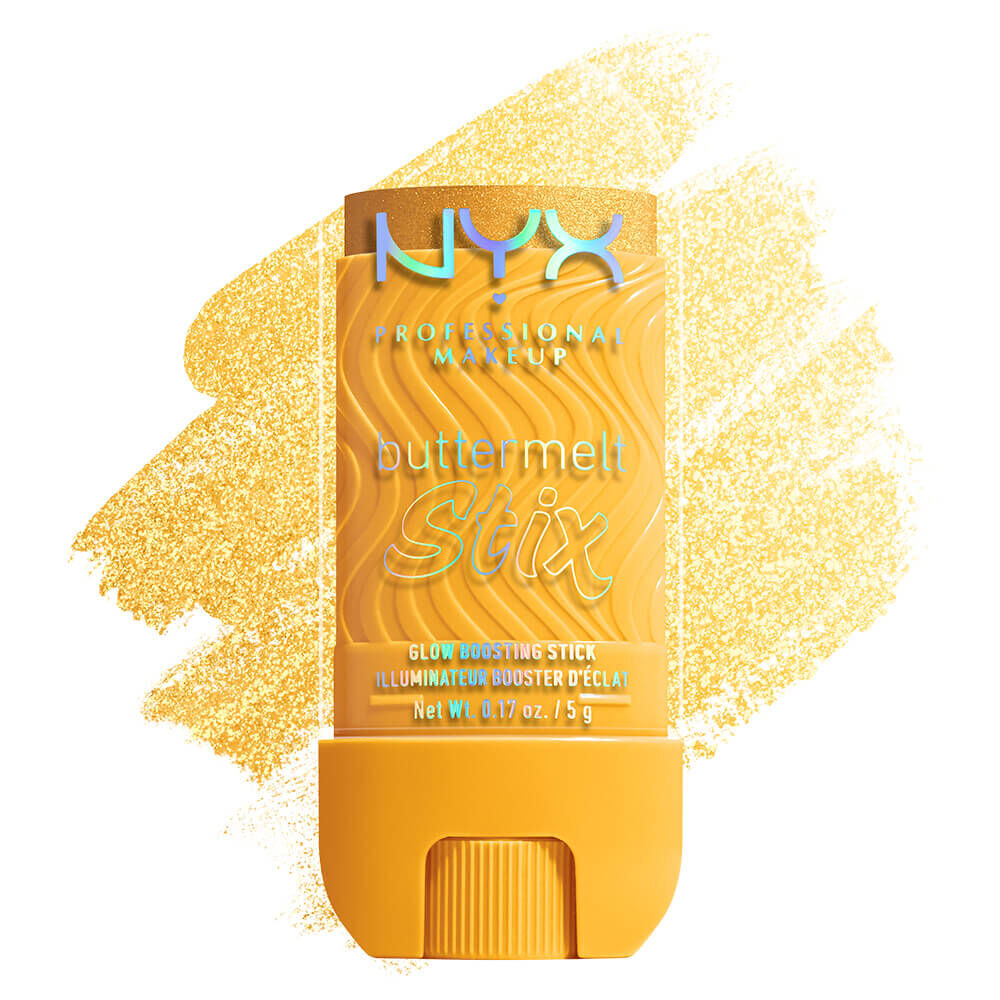 Buttermelt Stix packshot solider show on top of product swatch in shade 10 Worth Melting For
