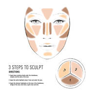 3 Steps to Sculpt Face Sculpting Παλέτα Highlighter